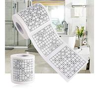 SIXRUN Material de Pulpa de Madera, Papel Higiénico con Estampado de Sudoku Divertido, Rollo de Papel Higiénico Suave y Cómodo para el Hogar y Restaurante (Como se muestra)