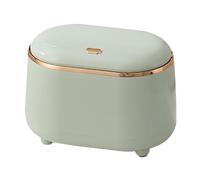 SIXRUN Mini Bote de Basura Pequeño, Cubo de Basura de Escritorio Tipo Prensa para Coche, Escritorio de Oficina, Material Plástico Ovalado (verde claro)