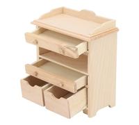 SIXRUN Mini Cajonera para Casa de Muñecas, Muebles de Madera Maciza, Diseño Detallado Realista para Decoración DIY, Dormitorio de Casa de Muñecas 1:12, Sala de Estudio