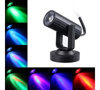 SIXRUN Mini Foco LED Accesorio de Iluminación de Escenario Portátil Súper Brillante para Fiesta en Casa DJ Show Club AC85-265V Voltaje de Entrada Amplio Negro 1 Luz (BLUE) (multicolor)