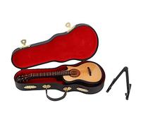 SIXRUN Modelo de Guitarra en Miniatura, Réplica de Instrumento Musical Realista para Decoración en Sala de Estar o Sala de Estudio, Material de Tilo, Tamaño Mediano 6,2 X 2, X 0,6 Pulgadas (guitarra
