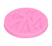 SIXRUN Molde para árbol de Navidad, Molde de Silicona de Grado Alimenticio, Flexible, Antiadherente, Reutilizable, de 40 a 428 Grados Fahrenheit, para Pastel de Chocolate, Caramelo, Hornear, (PINK)