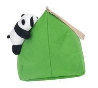SIXRUN Monedero con Forma de Zongzi de Fieltro Triangular, Decoración de Panda Linda, Bolsa para Llaves de Gran Capacidad para Cosméticos, Portátil y Compacto para Mujeres y Niñas