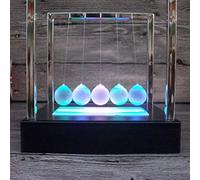 SIXRUN Newton Swing Ball, Juguete de Escritorio con Luz LED Brillante con Base Luminosa y Cuentas de Vidrio Coloridas, para Decoración de Oficina en el Hogar, Regalo Científico (1)