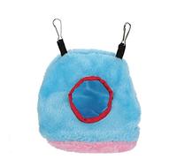 SIXRUN Nido de Loro de Felpa Cálido, Cueva Colgante a Prueba de Viento para Columpio para Pájaros, Material de Algodón Suave para Mayor Comodidad, Opciones Azules/Amarillas, para Pájaros (11)