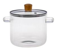 SIXRUN Olla de Vidrio para Cocinar a Fuego Lento, Transparente y Duradera, para Cocinar en la Estufa, Olla de Vidrio para para una Vida Saludable, Transparente, 1600mL