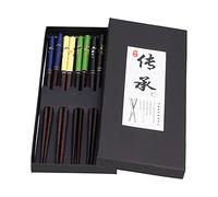 SIXRUN Palillos de Madera Duraderos con Estampado de Flores de Mariposa, Juego de 10 Palillos de Madera Antideslizantes de Punta Redonda Livianos para Fiestas, Navidad, Bodas - Material Phoebe Zhennan