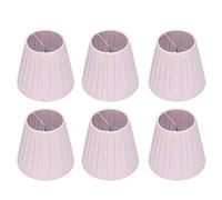 SIXRUN Pantalla de Tela para Lámpara de Araña, Pantalla Decorativa Moderna para Lámpara de Pared para el Hogar, 6 Piezas de Cubiertas de para Dormitorios, Pasillos, Hoteles, Metal + Tela, Rosa Desnudo