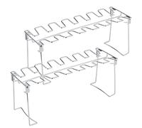 SIXRUN Parrilla para Patas de Pollo, Soporte para Baquetas de Acero Inoxidable, 35 X 14 X 11 Cm, Soporte Plegable para Asador, Fácil de Limpiar, Diseño Estable para Parrilla, Horno, Ahumador, Camping,