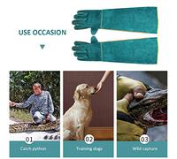 SIXRUN Protectores de Seguridad Antimordidas para Mascotas Protectores Largos de Cuero para Protección contra Mordeduras, Ideales para el Cuidado de Animales y Corte de Jardín, Piel de Vacuno + No