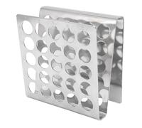 SIXRUN Rack de Tubo de Ensayo de Acero Inoxidable en Forma de Z, Acero Inoxidable 304, Diseño Pulido, Tiene hasta 25 Tubos, a Prueba de óxido, Livianos, Agujeros Circulares, Solución