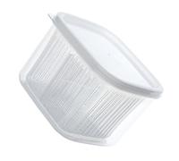 SIXRUN Recipiente para Verduras de Cebollino de Plástico, Duradero, Dividido, Multifuncional, Contenedor de Mantenimiento Fresco para Ajo, Jengibre y Fruta (Transparente)