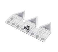 SIXRUN Regla Acrílica de Doble Tira Transparente para Cortar Triángulos y Diseños de Acolchados para Sastres y Aficionados - 1 Unidad (60 grados #06)