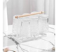 SIXRUN Rejilla para Secar Tazas, de Madera, Arte del Hierro, Ahorro de Espacio para la Oficina en Casa, Organizadores de Tazas, Soporte para Todas las, 13x23,5x18,5 Cm (WHITE)