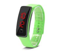 SIXRUN Reloj Deportivo LED, Reloj de Pulsera Digital con Correa de Silicona con Calendario y Modo de Ahorro de Energía para Niños y Niñas (Verde Claro)