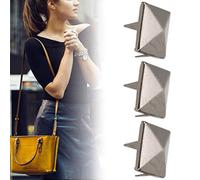 SIXRUN Remaches de Pirámide Punk, 100 Piezas, Remaches de Metal Dorados de 4 Garras para Manualidades de Cuero, Pulseras, Ropa, Bolsos para un Gusto y Personalidad únicos (Plata Negro #19)