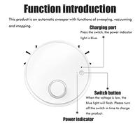 SIXRUN Robot Aspirador Inteligente 3 en 1 con Fuerte Potencia de Succión para una Limpieza sin Esfuerzo de Suelos de Madera y Marbe (Versión en inglés Blanco)