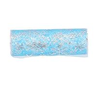 SIXRUN Rollos de Tul de 10 Yardas, Hermoso Patrón de Copo de Nieve Blanco, Accesorios para Manualidades de Corte DIY para Vestido de Princesa, Cinta Azul de Seda de Nailon