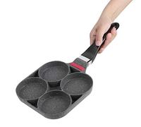 SIXRUN Sartén para Panqueques Sartén Antiadherente para Desayuno para Huevo Hamburguesa Molde de Aluminio para Cocina de Inducción a Fuego Abierto Cocina Negro 15.7x7.4x1 in para Chef Casero (Modelo
