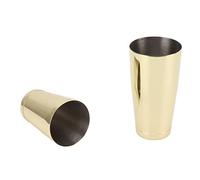 SIXRUN Set de Coctelera Boston Shaker Profesional, Mezclador de Acero Inoxidable 304 con Colador Integrado y Jigger Japonés para Coctelería, Fiestas, Camping y Viajes (Chapado en oro con copa