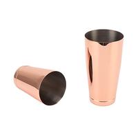 SIXRUN Set de Coctelera Boston Shaker Profesional, Mezclador de Acero Inoxidable 304 con Colador Integrado y Jigger Japonés para Coctelería, Fiestas, Camping y Viajes (Chapado en cobre con copa