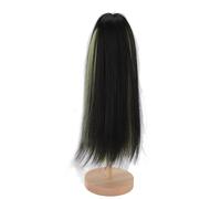 SIXRUN Simulación de Muñeca de Fibra Suave de Alta Temperatura, Pelucas Largas y Rectas de Doble Color, a la Moda para Muñecas Articuladas de 1/4 (verde negro)