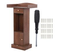 SIXRUN Soporte de Podio de Madera, Bloque de Presentación Móvil con Ruedas, Mesa Grande, Estabilidad para Salas de Conferencias