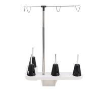SIXRUN Soporte para 4 Carretes de Hilo Portacarretes de Coser de Acero Inoxidable y Plástico para Máquina de Coser Doméstica Capacidad de 4 Carretes Alimentación Suave del Hilo con Herramientas de