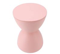 SIXRUN Taburete con Forma de Reloj de Mesa Auxiliar Redonda de Plástico 30 Cm X 42 Cm Taburete de Baño Compacto para Probador y Entrada Asiento 2 en 1 para de Zapatos y Artículos Diarios (Pink)