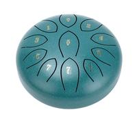 SIXRUN Tambor de Lluvia de Chakras de 6 Pulgadas, Tambor de Lengua de Acero Al Carbono, 11 Tonos, Percusión Manual con Mazos, Soporte y Bolsa para Yoga, Meditación, Camping, Principiantes (GREEN)