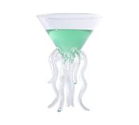 SIXRUN Taza de Cóctel de Cristal de Pulpo 3D, Taza Transparente para Martini, Champán, Vino, Cristalería Práctica de 100 Ml sin Olor, Fácil de Lavar y Reutilizable (WHITE)