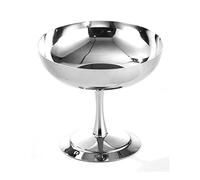 SIXRUN Taza de Helado con Base de Acero Inoxidable 304 con Cuchara, Base Reforzada, Acabado Pulido, Taza de Postre de 10 X 8,8 Cm para Restaurante, Tienda de té, Servicio en Casa (Lustroso)