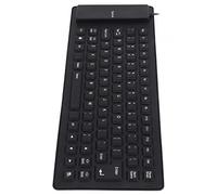 SIXRUN Teclado de Silicona, Experiencia de Mecanografía Tranquila, Buton Silencio para Golpear Silencio, Suave y Ergonómico, Impermeable, Portátil, Tapón y Juego, Resistencia