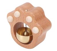 SIXRUN Timbre Magnético de Madera de Roble con Forma de Pata de Gato, Timbre de Comerciante de 2,95 Pulgadas, de Latón Mate, Montaje Fácil para Casa, Oficina, Cabina, Tienda, Alerta de Entrada de RV