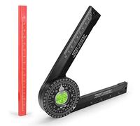 SIXRUN Transportador de Sierra Ingletadora, Medidor de ángulo con Rotación de 360 y Escala Grabada de Precisión para Carpintería de, Metalurgia