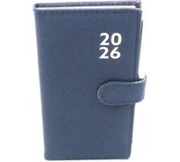 Sixstore Agenda 2026 con vista semanal delgada, tacto de piel suave, 16 x 8,5 cm, diario con bolígrafo, color azul