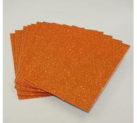 sixstore Hojas de espuma autoadhesivas con purpurina A5, suministros de arte creativo para niños, manualidades de temporada y decoración, paquete de 10 unidades (naranja)