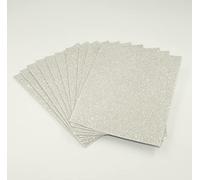 Sixstore Hojas de espuma autoadhesivas con purpurina A5, suministros de arte creativos para niños, manualidades y decoraciones de temporada, paquete de 10 (plateado)