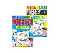 Sixstore Juego de 2 libros de búsqueda de palabras tamaño A5, libro de rompecabezas de viaje con búsqueda de palabras