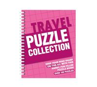 Sixstore Libro de Colección de Pasatiempos 3 en 1 de Sudoku, Sopas de Letras y Crucigramas Tamaño A5 con Encuadernación en Espiral para Viaje, Rosa