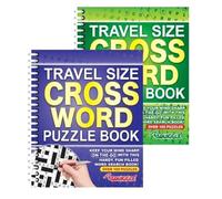 Sixstore Libro de crucigramas tamaño A5 encuadernado en espiral, tamaño de viaje, juego de 2