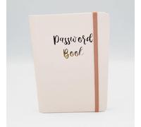 Sixstore Password Book A-Z Tabbed Notebook for Internet Login Information Tab Pocket 15 x 11cm Size Journal Tracker Spiral Bound, Elastic Closure, Pink