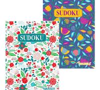 Sixstore Sudoku floral A5 tamaño de viaje, 128 páginas, libros de rompecabezas, juego de 2