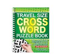 Sixstore Wiro - Libro de rompecabezas de crucigramas tamaño A5, encuadernado en espiral, tamaño de viaje, color verde