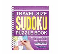 Sixstore Wiro - Libro de rompecabezas de sudoku tamaño A5, encuadernado en espiral, tamaño de viaje, color morado