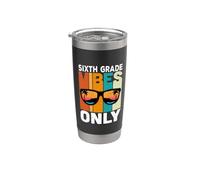 Sixth 6th Grade Students Vibes Only Back To School Vaso térmico de acero inoxidable de doble pared