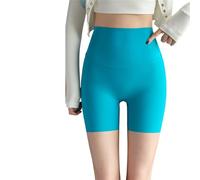 Sixth Pandas - Pantalones cortos moldeadores sin costuras, cintura enrollable, invisibilidad debajo de los vestidos, pantalones cortos de enfriamiento antirozaduras, Azul-c, L