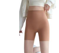 Sixth Pandas - Pantalones cortos moldeadores sin costuras, cintura enrollable, invisibilidad debajo de los vestidos, pantalones cortos de enfriamiento antirozaduras, marrón claro, 3XL