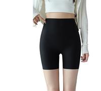 Sixth Pandas - Pantalones cortos moldeadores sin costuras, cintura enrollable, invisibilidad debajo de los vestidos, pantalones cortos de enfriamiento antirozaduras, Negro, L