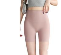 Sixth Pandas - Pantalones cortos moldeadores sin costuras, cintura enrollable, invisibilidad debajo de los vestidos, pantalones cortos de enfriamiento antirozaduras, rosa, L